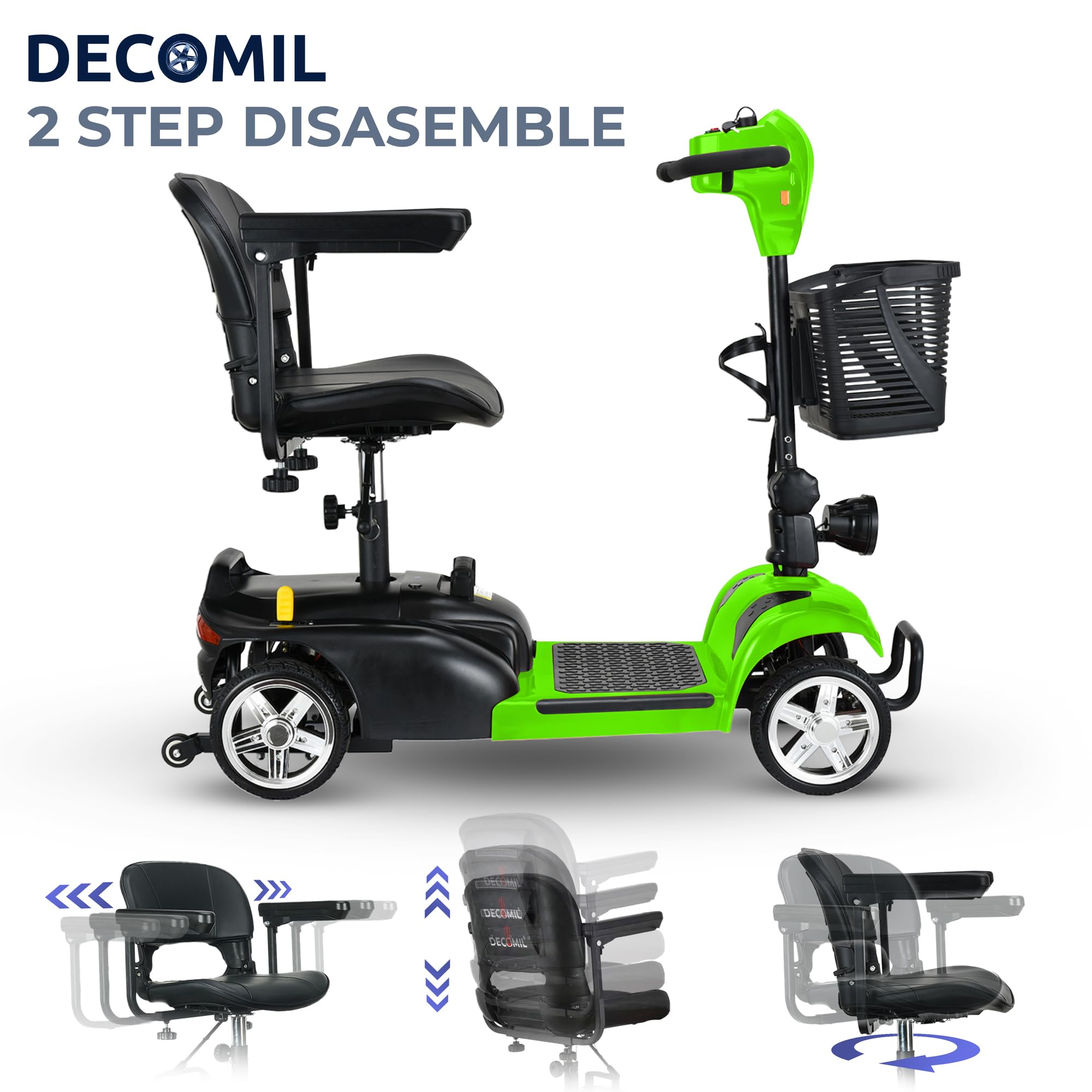 DECOMIL – Portable Mobility Scooter for Seniors,Foldable Electric